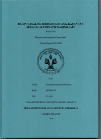 Daging Analog Berbasis Kacang-kacangan sebagai Alternatif Daging Sapi