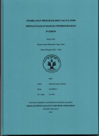 Pembuatan Program BMI Calculator Menggunakan Bahasa Pemrograman Python