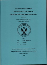 Uji Mikrobiologis pada Air Minum Isi Ulang di Depot Air Minum SMP Labschool Kebayoran