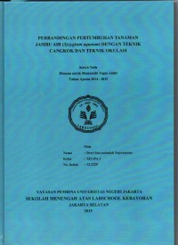 Perbandingan Pertumbuhan Tanaman Jambu Air (Syzygium Aqueum) Dengan Teknik Cangkok Dan Teknik Okulasi