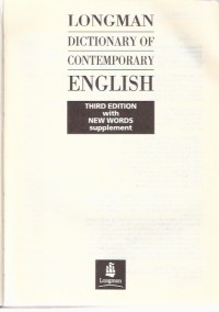 Dictionary of Contemporary English Third Edition with New Words Supplement