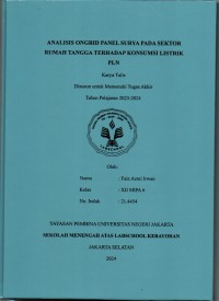 Analisis Ongrid Panel Surya pada Sektor Rumah Tangga terhadap Konsumsi Listrik PLN