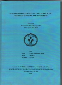 Pengaruh Diameter Velg Ukuran 15 Dan 16 Inci Terhadap Konsumsi BBM Honda Brio