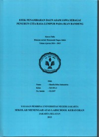 Efek Penambahan Daun Asam Jawa Sebagai Penurun Cita Rasa Lumpur Pada Ikan Bandeng