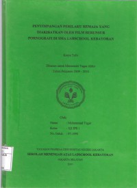 Penyimpangan Perilaku Remaja yang Diakibatkan oleh Film Berunsur Pornografi di SMA Labschool Kebayoran