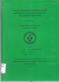 Dampak Merger bank Niaga dengan bank Lippo Terhadap Nasabah di Lingkungan SMA Labschool Kebayoran