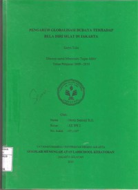 Pengaruh Globalisasi Budaya Terhadap Bela Diri Silat dui Jakarta