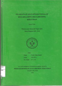 Pelaksanaan Adat-Istiadat di dalam Kelauarga Siswa SMA Labschool Kebayoran