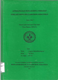 Astrologi dan Pengaruhnya Terhadap Perilaku Siswa SMA Labschool Kebayoran