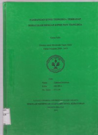 Pandangan Etnis Tionghoa Terhadap Sosialisasi dengan Etnis Non Tionghoa