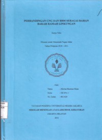 Perbandingan CNG dan BBM Sebagai Bahan Bakar Ramah Lingkungan