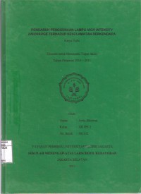 Pengaruh Penggunaan Lampu High Intensity Discharge Terhadap Keselamatan Berkendara