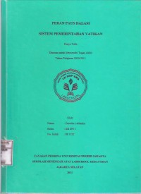 Peran Paus Dalam Sistem Pemerintahan Vatikan