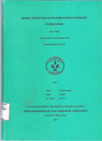 Model Komunikasi Politik Susilo Bambang Yudhoyono