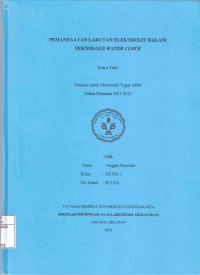 Pemanfaatan Larutan Elektrolit dalam Teknologi Water Clock