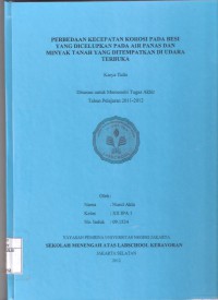 Perbedaan Kecepatan Korosi pada Besi yang Dicelupkan pada Air Panas dan Minyak Tanah yang Ditempatkan di Udara Terbuka