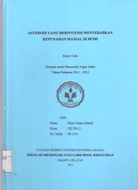 Asteroid yang Berpotensi Menyebabkan Kepunahan Massal di Bumi