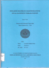 Pengaruh Gelombang Elektromagnetik Sinyal Handphone terhadap Bensin