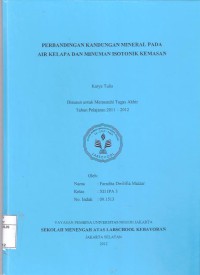 Perbandingan Kandungan Mineral pada Air Kelapa dan Minuman Isotonik Kemasan