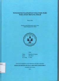 Pengukuran Kapasitas Vital Paru-Paru Pada Atlet Renang Indah