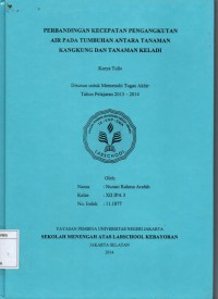 Perbandingan Kecepatan Pengangkutan Air pada Tumbuhan Antara Tanaman Kangkung dan Tanaman Keladi