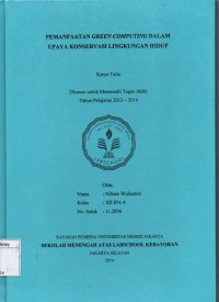 Pemanfaatan Green Computing dalam Upaya Konservasi Lingkungan Hidup