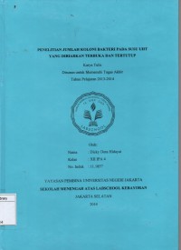 Penelitian Jumlah Koloni Bakteri Pada Susu UHT yang Dibiarkan Terbuka dan Tertutup