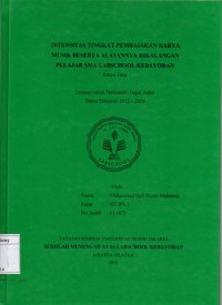 Intensitas Tingkat Pembajakan Karya Musik Beserta Alasannya Dikalangan Pelajar SMA Labschool Kebayoran