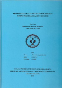 Pemanfaatan  Kulit Pisang Kepok sebagai Sampo Pencegah Rambut Rontok