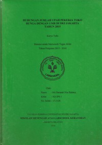 Hubungan Jumlah Upah Pekerja Toko Bunga dengan UMR di DKI Jakarta Tahun 2015