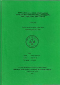 Pengaruh Asal Usul Suku Bangsa terhadap Sikap Primordialisme Siswa SMA Labschool Kebayoran