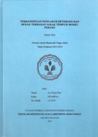 Perbandingan Pengaruh Detergen dan Bedak terhadap Jarak Tempuh Model Perahu