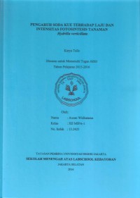 Pengaruh Soda Kue terhadap Laju dan Intensitas Fotosintetis Tanaman Hydrilla Verticillata
