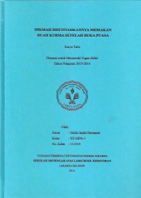 Hikmah Disunnahkannya Memakan Buah Kurma Setelah Buka Puasa