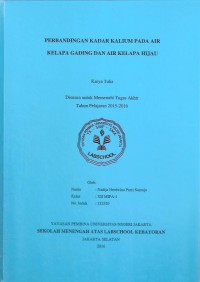 Perbandingan Kadar Kalium pada Air Kelapa Gading dan Air Kelapa Hijau