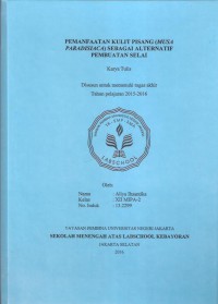 Pemanfaatan Kulit Pisang (Musa Paradisica) sebagai Alternatif Pembuatan Selai