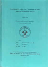 Penambahan Asam Cuka pada Baking Soda sebagai Pembersih Toilet