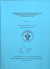 Perbandingan Kandungan Asam Lemak Bebas pada Minyak Curah dan Minyak Jelantah