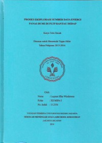 Proses Eksplorasi Sumber Daya Energi Panas Bumi di PLTP Rantau Dedap