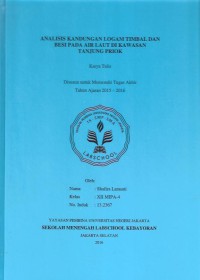 Analisis Kandungan Logam Timbal dan Besi pada Air Laut di Kawasan Tanjung Priok