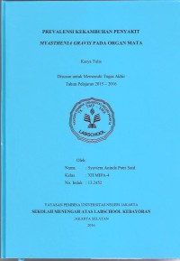 Prevalensi Kekambuhan Penyakit Myasthenia Gravis pada Organ Mata