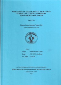 Perbandingan Efek Murottal Qur'An dan Pembacaan Al-Quran terhadap Pertumbuhan Kecambah