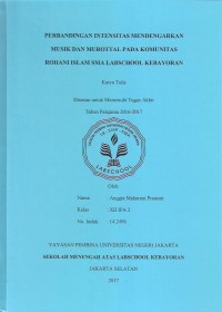 Perbandingan Intensitas Mendengarkan Musik dan Murottal pada Komunitas Rohani islam SMA Labschool Kebayoran