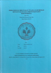 Perbandingan Melunakan Tulang Ayam dengan Menggunakan Panci Presto dan Panci Konvensional