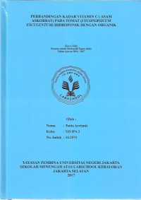 Perbandingan Kadar Vitamin C (Asam Askorbat) pada Tomat (Lycopersicum Esculentum) Hidroponik dengan Organik