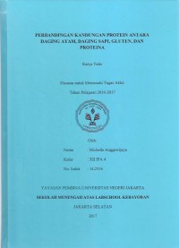 Perbandingan Kandungan Protein antara Daging Ayam, Daging Sapi, Gluten, dan Proteina