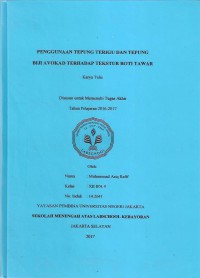 Penggunaan Tepung Terigu dan Tepung Biji Advokad terhadap Tekstur Roti Tawar