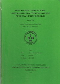 Pandangan Siswi Angkatan 14 SMA Labschool Kebayoran Terhadap Larangan Pengunaan Make Up Di Sekolah