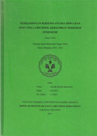 Perbandingan Persepsi Antara Siswa Dan Siswi SMA Labschool Kebayoran Terhadap Feminisme