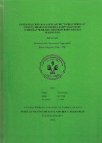 Pandangan Remaja Laki-laki Di Tingkat Sekolah Menengah Atas Di Daerah Kebayoran Baru Terhadap Perilaku Merokok Pada Remaja Perempuan